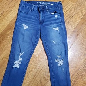American Eagle Outfitters Blue Distressed Jeans
